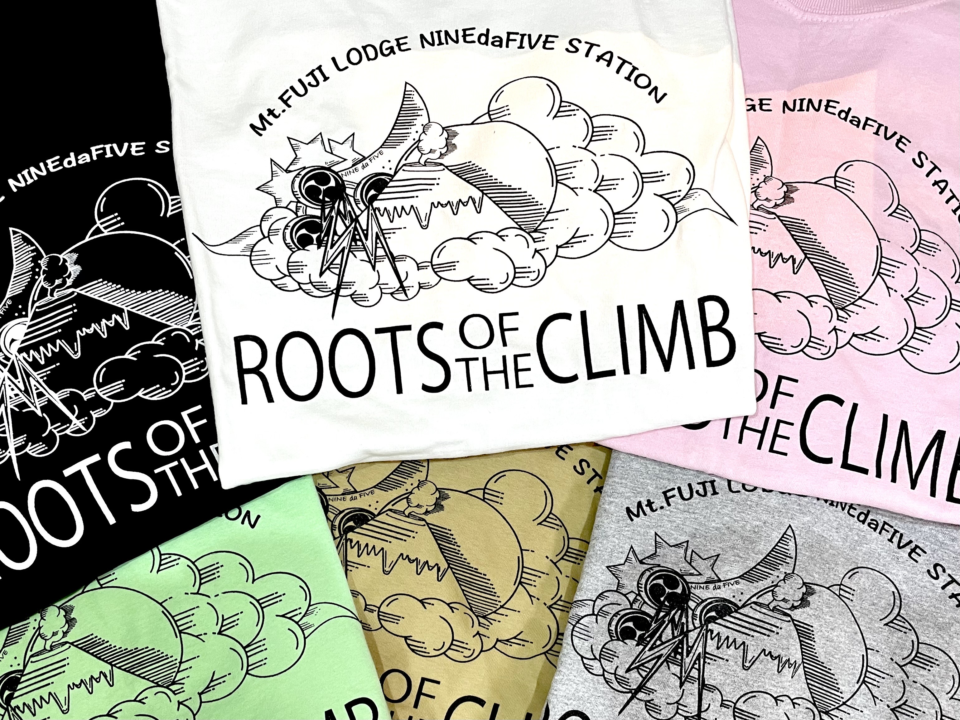 登りのルーツ Tシャツ（前面）